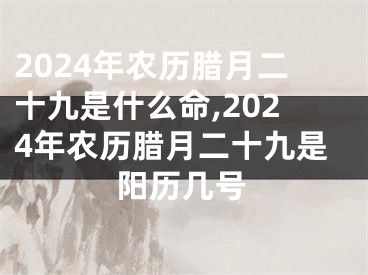 2024年农历腊月二十九是什么命,2024年农历腊月二十九是阳历几号
