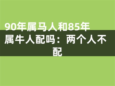 90年属马人和85年属牛人配吗：两个人不配
