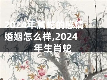 2024年属蛇的感情婚姻怎么样,2024年生肖蛇