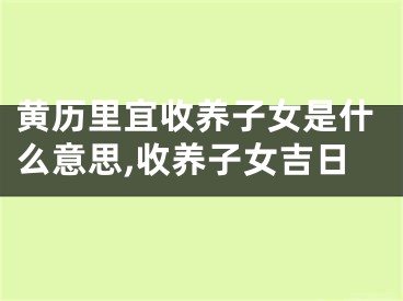 黄历里宜收养子女是什么意思,收养子女吉日
