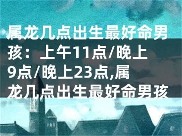 属龙几点出生最好命男孩：上午11点/晚上9点/晚上23点,属龙几点出生最好命男孩
