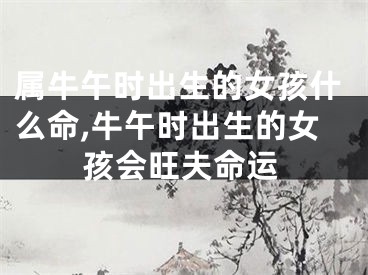 属牛午时出生的女孩什么命,牛午时出生的女孩会旺夫命运