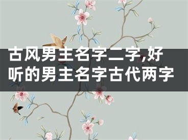 古风男主名字二字,好听的男主名字古代两字