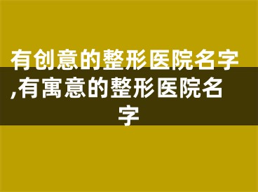有创意的整形医院名字,有寓意的整形医院名字