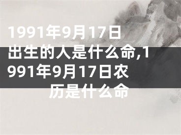 1991年9月17日出生的人是什么命,1991年9月17日农历是什么命