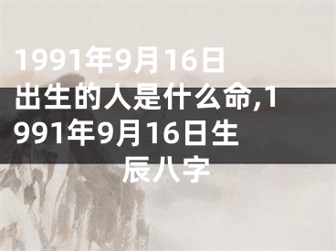 1991年9月16日出生的人是什么命,1991年9月16日生辰八字