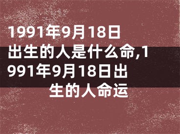 1991年9月18日出生的人是什么命,1991年9月18日出生的人命运