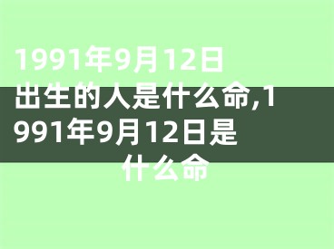1991年9月12日出生的人是什么命,1991年9月12日是什么命