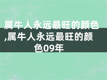 属牛人永远最旺的颜色,属牛人永远最旺的颜色09年