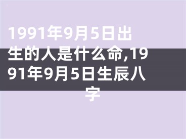 1991年9月5日出生的人是什么命,1991年9月5日生辰八字