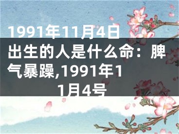 1991年11月4日出生的人是什么命：脾气暴躁,1991年11月4号
