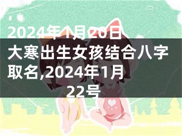 2024年1月20日大寒出生女孩结合八字取名,2024年1月22号