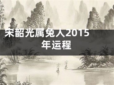 宋韶光属兔人2015年运程