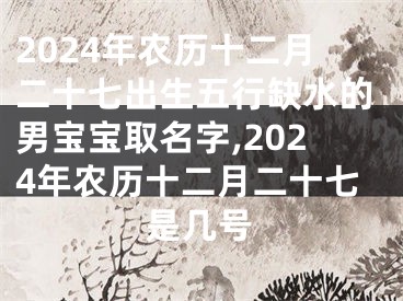 2024年农历十二月二十七出生五行缺水的男宝宝取名字,2024年农历十二月二十七是几号