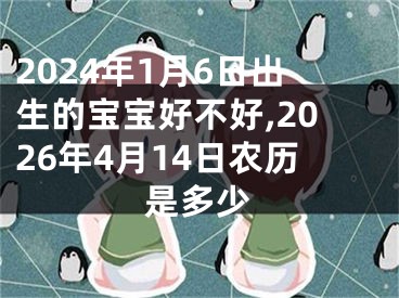 2024年1月6日出生的宝宝好不好,2026年4月14日农历是多少