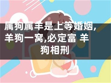 属狗属羊是上等婚姻,羊狗一窝,必定富 羊狗相刑