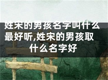姓宋的男孩名字叫什么最好听,姓宋的男孩取什么名字好