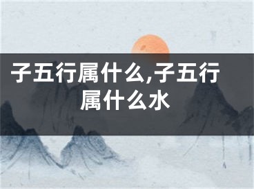 子五行属什么,子五行属什么水