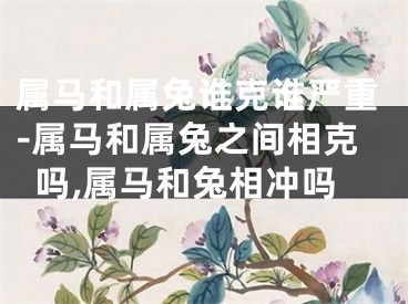 属马和属兔谁克谁严重-属马和属兔之间相克吗,属马和兔相冲吗