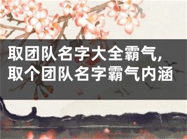 取团队名字大全霸气,取个团队名字霸气内涵