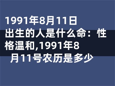 1991年8月11日出生的人是什么命：性格温和,1991年8月11号农历是多少
