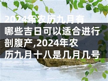 2024年农历九月有哪些吉日可以适合进行剖腹产,2024年农历九月十八是几月几号
