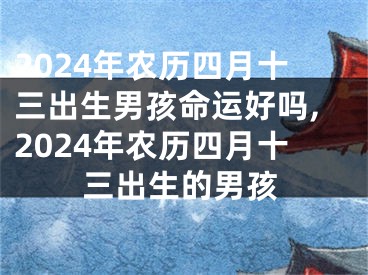 2024年农历四月十三出生男孩命运好吗,2024年农历四月十三出生的男孩