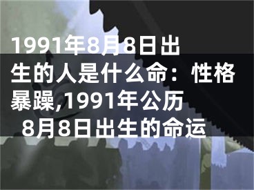 1991年8月8日出生的人是什么命：性格暴躁,1991年公历8月8日出生的命运