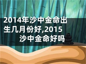 2014年沙中金命出生几月份好,2015沙中金命好吗
