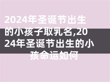 2024年圣诞节出生的小孩子取乳名,2024年圣诞节出生的小孩命运如何