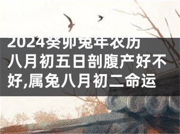 2024癸卯兔年农历八月初五日剖腹产好不好,属兔八月初二命运