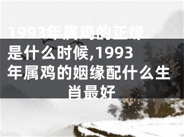 1993年属鸡的正缘是什么时候,1993年属鸡的姻缘配什么生肖最好