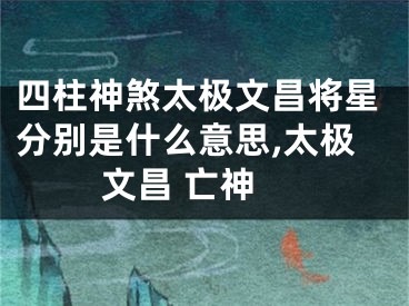 四柱神煞太极文昌将星分别是什么意思,太极 文昌 亡神