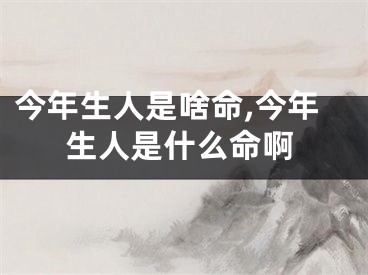 今年生人是啥命,今年生人是什么命啊