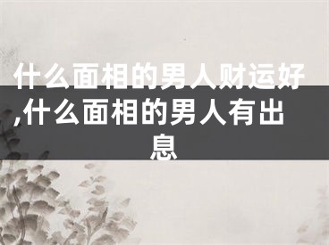 什么面相的男人财运好,什么面相的男人有出息