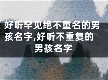 好听罕见绝不重名的男孩名字,好听不重复的男孩名字