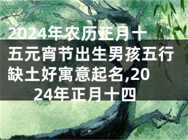 2024年农历正月十五元宵节出生男孩五行缺土好寓意起名,2024年正月十四