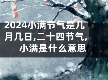 2024小满节气是几月几日,二十四节气,小满是什么意思