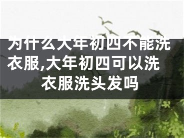 为什么大年初四不能洗衣服,大年初四可以洗衣服洗头发吗