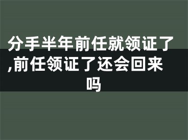 分手半年前任就领证了,前任领证了还会回来吗
