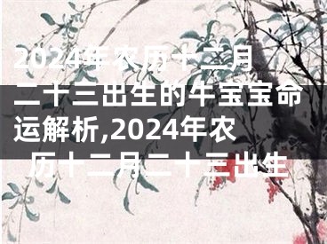 2024年农历十二月二十三出生的牛宝宝命运解析,2024年农历十二月二十三出生