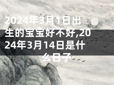 2024年3月1日出生的宝宝好不好,2024年3月14日是什么日子