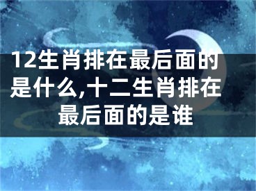 12生肖排在最后面的是什么,十二生肖排在最后面的是谁