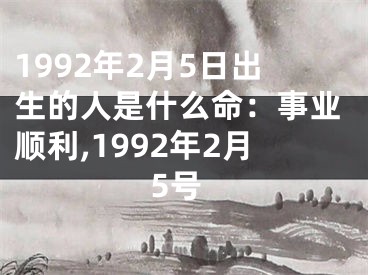 1992年2月5日出生的人是什么命：事业顺利,1992年2月5号