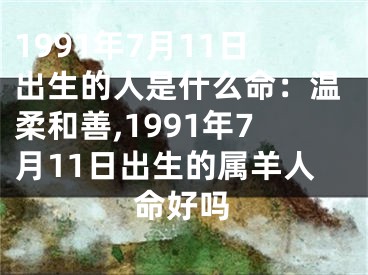 1991年7月11日出生的人是什么命：温柔和善,1991年7月11日出生的属羊人命好吗