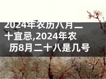 2024年农历八月二十宜忌,2024年农历8月二十八是几号