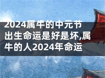 2024属牛的中元节出生命运是好是坏,属牛的人2024年命运