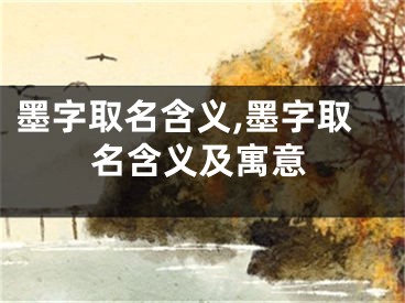 墨字取名含义,墨字取名含义及寓意