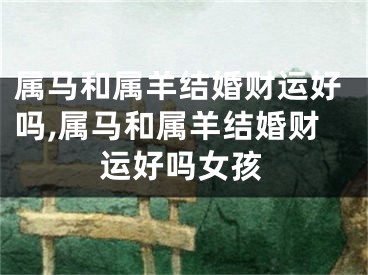 属马和属羊结婚财运好吗,属马和属羊结婚财运好吗女孩