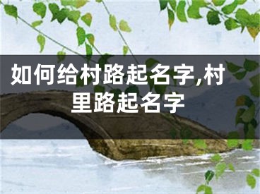 如何给村路起名字,村里路起名字